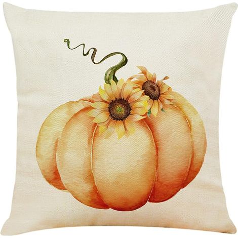 Housse de coussin citrouille, housse de coussin d'automne 45 x 45 cm, décoration automnale pour la maison (1/4)