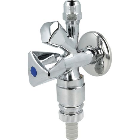 Robinet équerre combiné 1/2'' avec CAR et aérateur de tuyau
