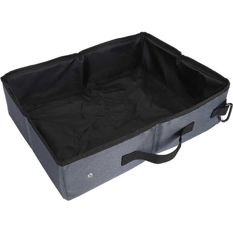 Bac à litière pliable pour chat en tissu Oxford 600D, idéal pour les voyages, facile à nettoyer et réutilisable. (1/2)