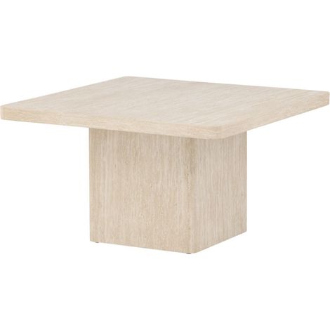Table Basse Effet Travertin "Qvart" 80cm Beige (1/5)