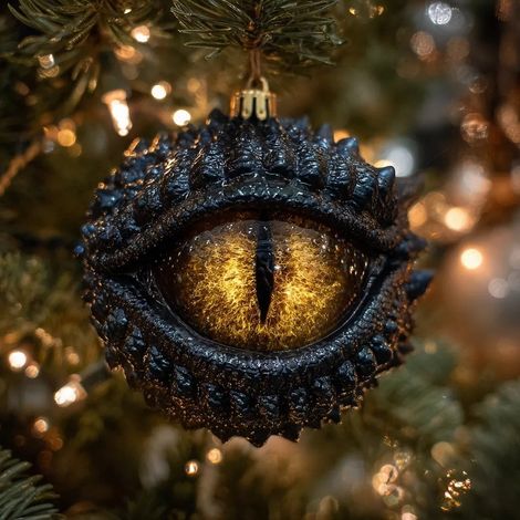 Dragon Ornament - Acrylic Christmas Tree Decoration - Gothic Theme - 8.5 X 8.5 X 0.3 Cm - With Hanging String - 1 Piece (1/5)
