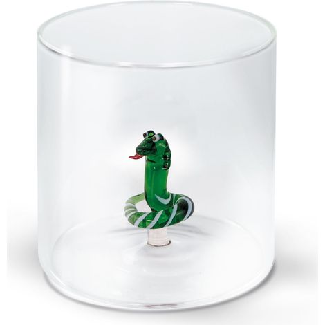 WD LifeStyle Bicchiere Vetro Borosilicato Cc 250 ml Decoro Serpente