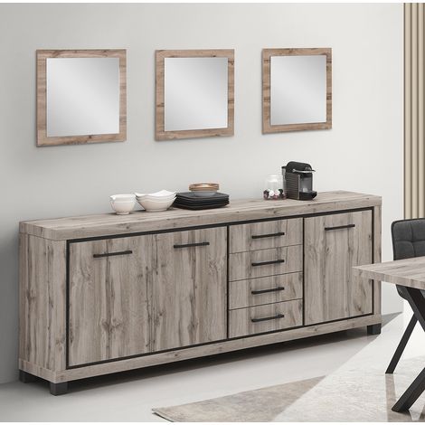 Buffet/bahut contemporain 225 cm chêne canada Heleane (1/5)