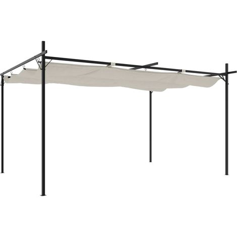 Pergola avec toit rétractable crème 395x292x230 cm CFW869721 (1/5)