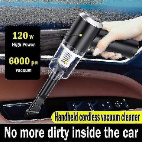 Aspirateur de voiture portable, mini aspirateur sans fil rechargeable par USB pour une utilisation sur surfaces sèches et humides (1/5)