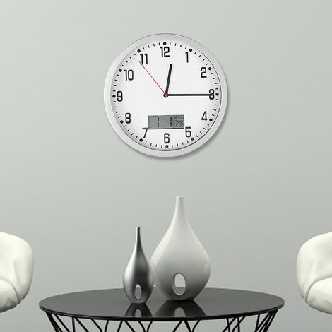 Multifunktionale moderne Wanduhr mit Datums- und Temperaturanzeige – Dekoration für Zuhause, Büro oder Schlafzimmer (1/5)