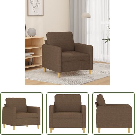 vidaXL Sillón de tela marrón 60 cm (1/5)