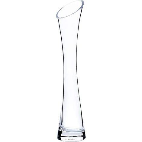 vase de cm de haut avec un cou fin et étroit, vases en verre transparent à bouche petite pour la décoration de la maison, salon, bureau et centres de table, transparent (1/5)