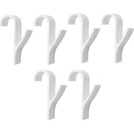 Lot de 6 crochets porte-serviettes pour radiateur - Patères - Salle de bain - Blancs - Accessoires de rangement (1/5)