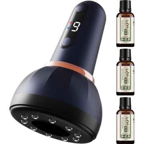 Intelligentes Saugnapf-Massagegerät Vibrationsmassagegerät mit 9 Modi und Schabefunktion für Männer und Frauen, Nacken, Rücken, Beine und Gesäß (1/5)