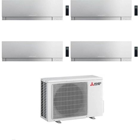 Mitsubishi Climatizzatore Quadri Split Kirigamine Zen MSZ-EF Silver 9+9+9+18 con MXZ-4F72VF Inverter R32 WiFi Classe A++