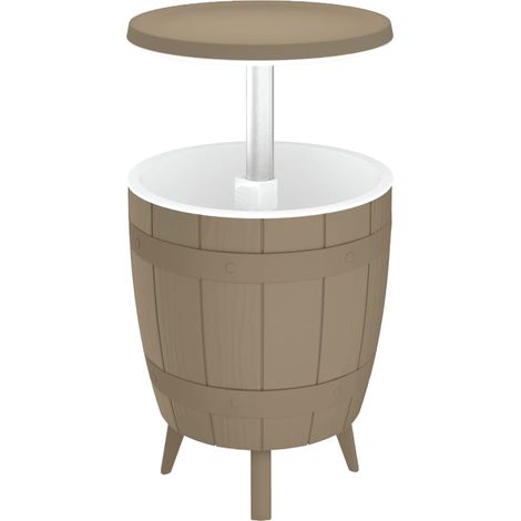 Table à glacière 3 en 1 marron clair polypropylène (1/5)