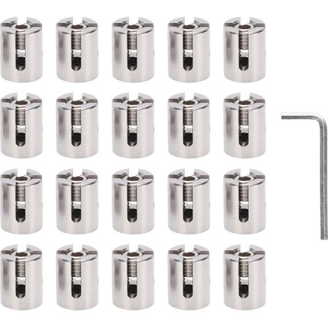 Ortviai 20 Fixations croisées pour cables T316 Acier Inoxydable pour Treillis et Structures sans Perçage