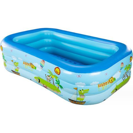 Aufblasbarer Pool – 120 x 90 x 45 cm – Für Garten, Kinder und Familie – Phthalatfreies PVC – Verstärkter Luftpolsterboden – 1 Stück (1/5)