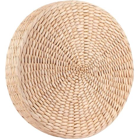 Coussin de siège Plat en Paille, Sol Tapis Tatami Rond De Siège Chaise Futon Méditation Paille Naturelle fabriqué à Main Yoga Style Japonais Bureau pour Se Détendre Accessoires Décoratifs (1/5)