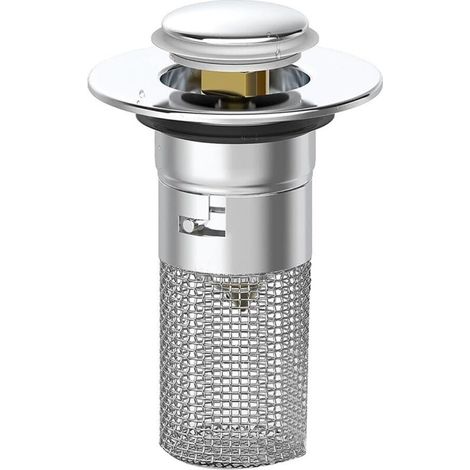 Bonde de lavabo salle de bain - 1 pc, Bonde avec panier filtrant amovible, Anti-obstruction baignoire - Incolore