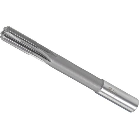 Alésoir de Serrage, Diamètre de Coupe de 3/8, 6 Cannelures H8, Acier Rapide, Foret de Perçage à Tige Ronde - Applications : pour Aluminium, Fer, Cuivre, Plastique, Bois (1/5)