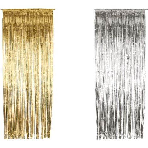 Shimmer Curtain - Silver - Metallic - 91x244cm/36x96in - 34134