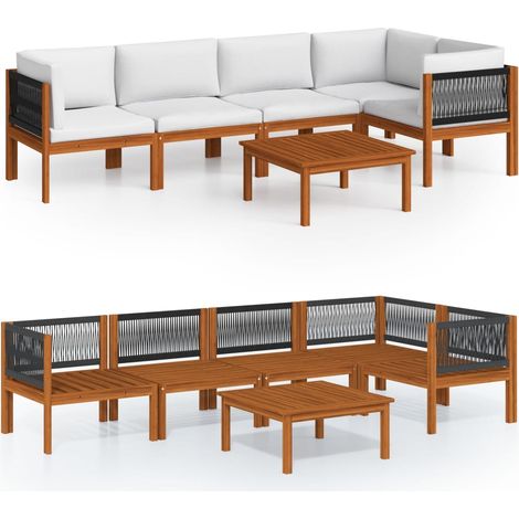 Maison Exclusive - Set da giardino 6 pezzi con cuscini crema 63x63 cm
