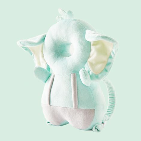 Kopfkissen für Babys, Sturzschutzkissen, atmungsaktives Kissen, Gurte, Elefantenmuster (horizontaler Gurt nicht im Lieferumfang enthalten)