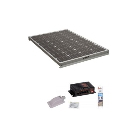 Pack de panneaux solaires monocristallins 140W pour camping car – Régulateur MPPT10A Bluetooth – Installation facile avec accessoires inclus – Antarion (1/4)