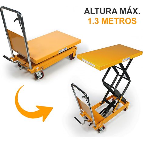 MESA ELEVADORA HIDRAULICA PARA TALLER EXTRA ALTA 1300MM, 350 KG (1/4)
