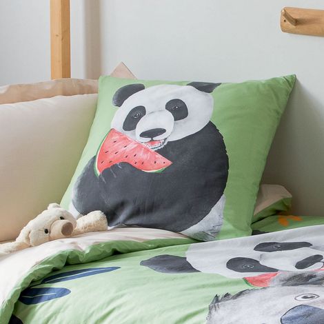 Taie d'oreiller panda Vert 65x65 cm (1/2)