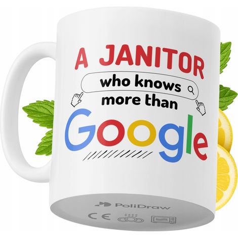 Taza de café/té divertida y humorística con diseño de texto gracioso para conserjes. Taza ideal para cumpleaños, santos, días festivos y ocasiones especiales. Color blanco, 330 ml. (1/5)