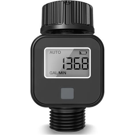 Water Meter with Timer, 4 Modes, 180° Rotating Digital Flow Meter, Water Meter for Garden (1/5)