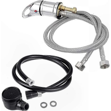 Lave-tête robinet avec douchette flexible, mélangeur eau chaude-froide pour salon de coiffure, spa et usage domestique. (1/5)