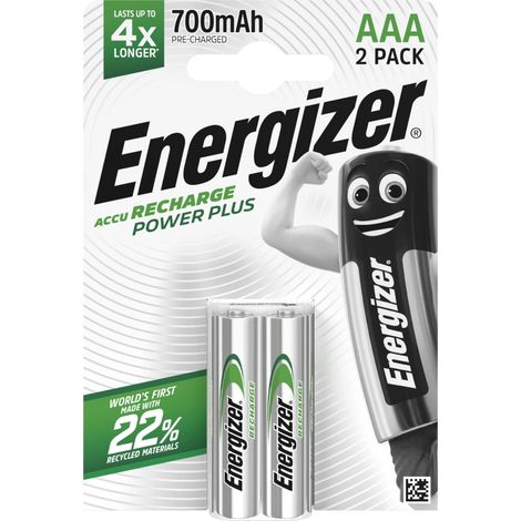 batteria ricaricabile energizer "recharge power plus" aaa 2 pezzi
