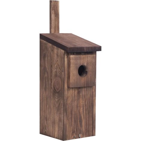 Nichoir en bois type B, 45 mm – nichoir pour étourneaux, sittelles, gobemouches noirs et pics épeiches, brun (1/5)