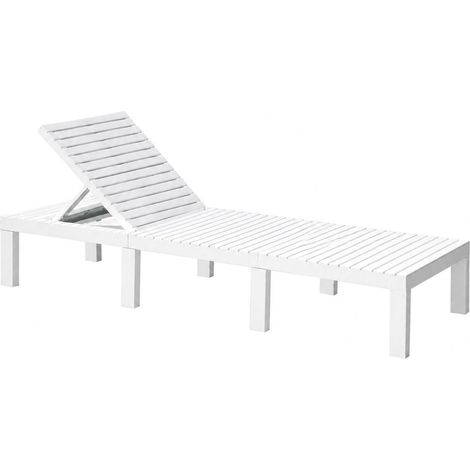 Dmora - Sonnenliege Dazzol, Verstellbarer Liegestuhl für den Garten, Kinderbett für den Außenbereich, 100 % Made in Italy, 195x65h78 cm, Weiß (1/4)