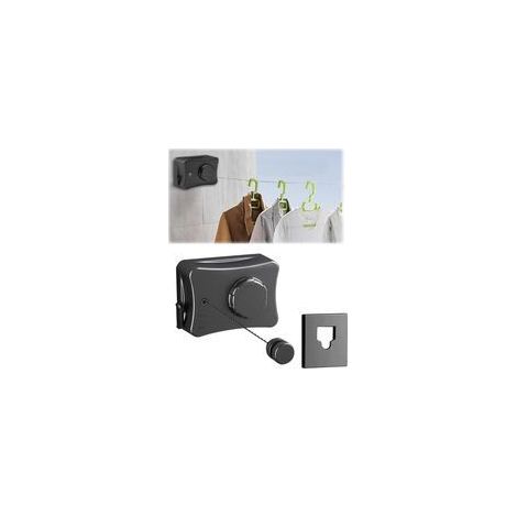 Tendedero retráctil Sonhomay para uso interior y exterior - Montaje en pared - 5 m - Acero inoxidable - Alta resistencia - Para balcón, baño y exteriores - Crezuo