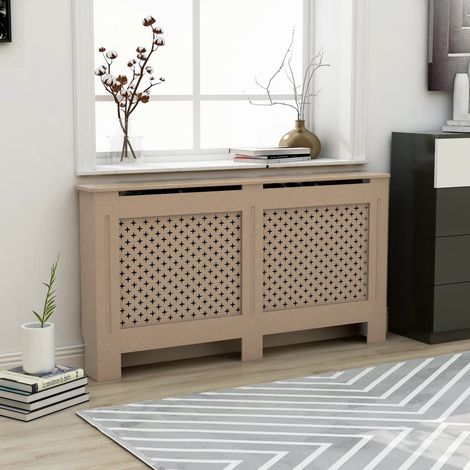 Cache-radiateur Revêtement de radiateur Équipement pour radiateur Design moderne 152x19x81 cm MDF KOL9851 (1/5)