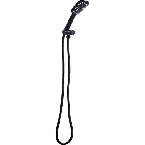 Conjunto de alcachofa y manguera clásico moderno 1 modo de chorro de metal negro Amaja