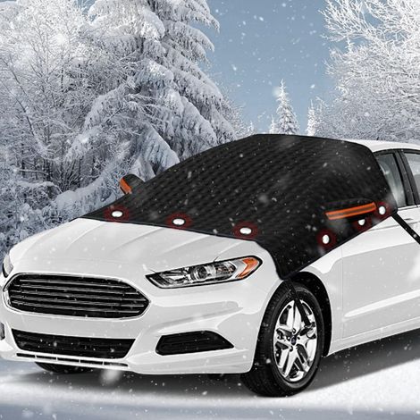 Protege Pare Brise Givre 220148cm,Protection pare Brise Hiver Repliable 12 Magnétique et 2 Cache-Oreilles Réfléchissants,Universelle Protège pare Brise Hiver Anti Givre,Glace,Pluie,UV,pour Voiture,SUV