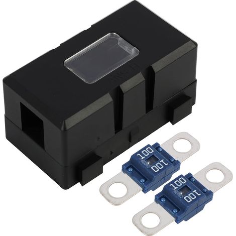 100A Porte-fusible ANS pour Véhicules avec 2 Fusibles Midi à Vis, Porte Fusible Voiture, Protection à Courant pour Autos, Camions, Engins de Chantier, Machines Agricoles, Bus et Caravanes (100A) (1/5)