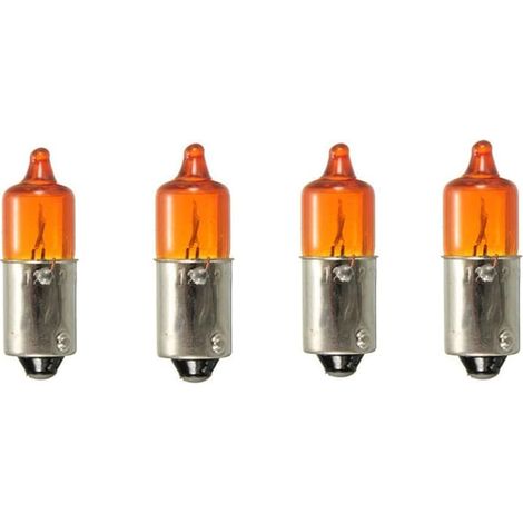 4 Pièces Auto BA9S Ampoules Miniatures 21W Ambrées Universelles 12V pour Voiture Moto Scooter
