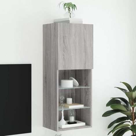TV Cabinet with LED Lights Grey Sonoma 40.5x30x102 cm vidaXL (1/5)