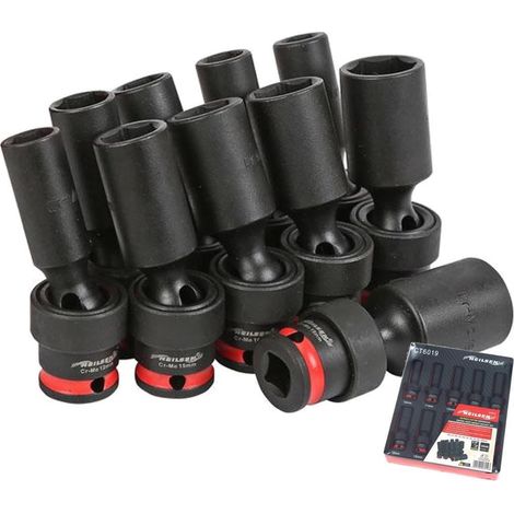 Neilsen Universal Swivel Impact UJ Driver Deep Socket Set 3/8" 10mm - 19mm 10pc