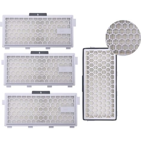 Lot de 4 filtres HEPA Airclean Plus 50 pour aspirateur Miele Complete C3 Powerline, S8340 - Air Clean SF-HA 50 pour Complete C2 C3 Compact C1 C2-2 - Lot de 2 pièces de rechange Supremery (1/5)
