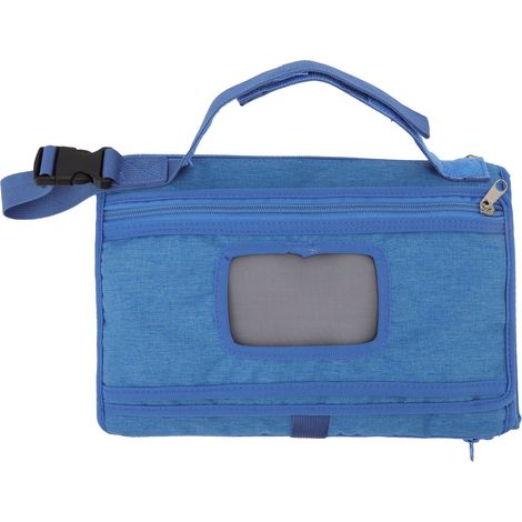 Tapis à langer bébé pliable et détachable, sac de voyage avec poignée et sangle, bleu (1/5)