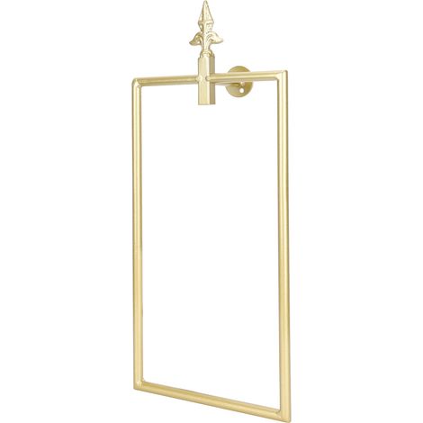 Wandhandtuchhalter im nordischen Design, rechteckiger Goldring zur Handtuchaufbewahrung, goldenes Badezimmeraccessoire. (1/5)