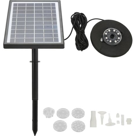 Kit de Fontaine Solaire Flottante avec Pompe et Éclairage LED, Alimentation DC8V pour Jardin Extérieur (1/5)