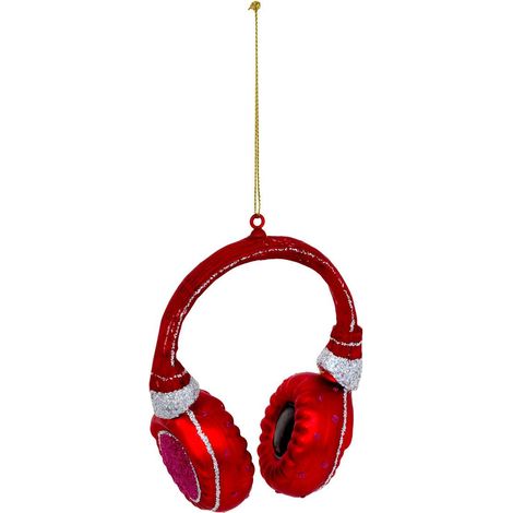 Tannenbaum-Anhänger: roter Musikhelm aus Glas, 10 cm - Feeric lights & christmas (1/2)