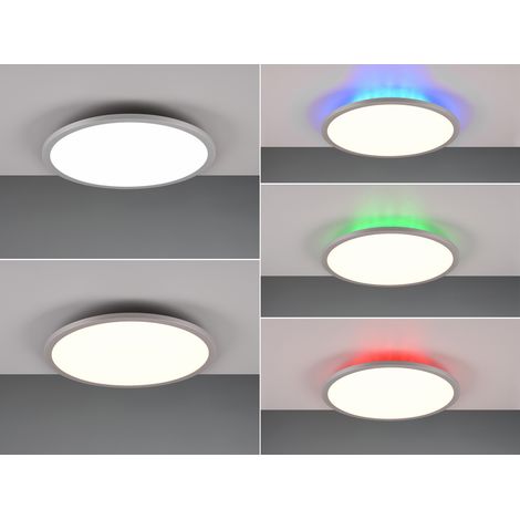 LED Deckenleuchte YUMA flach mit Fernbedienung, 3 Lichtfarben & RGB, Ø 40cm (1/5)