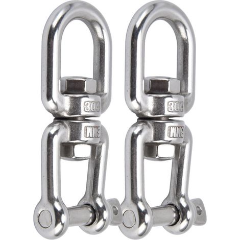 abnehmbare Kettenhaken aus Edelstahl 304, 8 mm, 360° drehbarer Ring