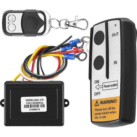 Ensemble de télécommande sans fil pour treuil 12 V 12 volts de 15 m (50 pi) (1/5)