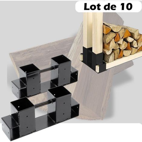10 Range-Bûches, Supports En Métal, Pour Rangement Du Bois De Chauffage (1/5)
